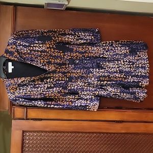 REISS | Esmerelda Navy and Orange Double Breasted Mini Dress - Size 0